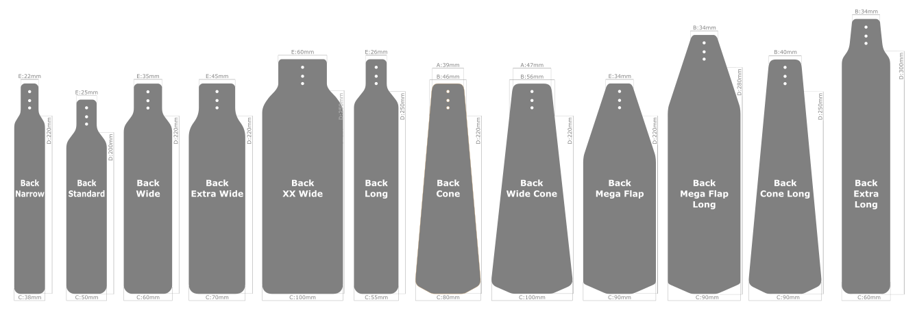 Back Flap Sizes